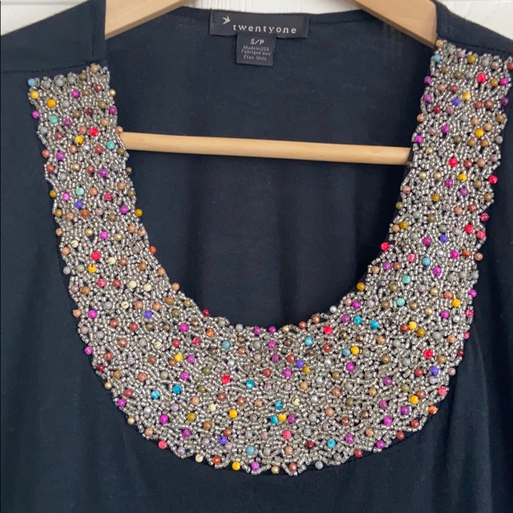 F21 Twenty One beaded top - Picture 5 of 8